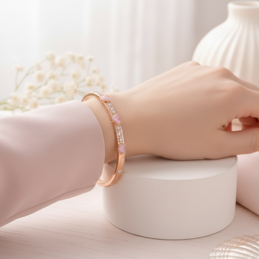 Armband aus roségoldenem Edelstahl