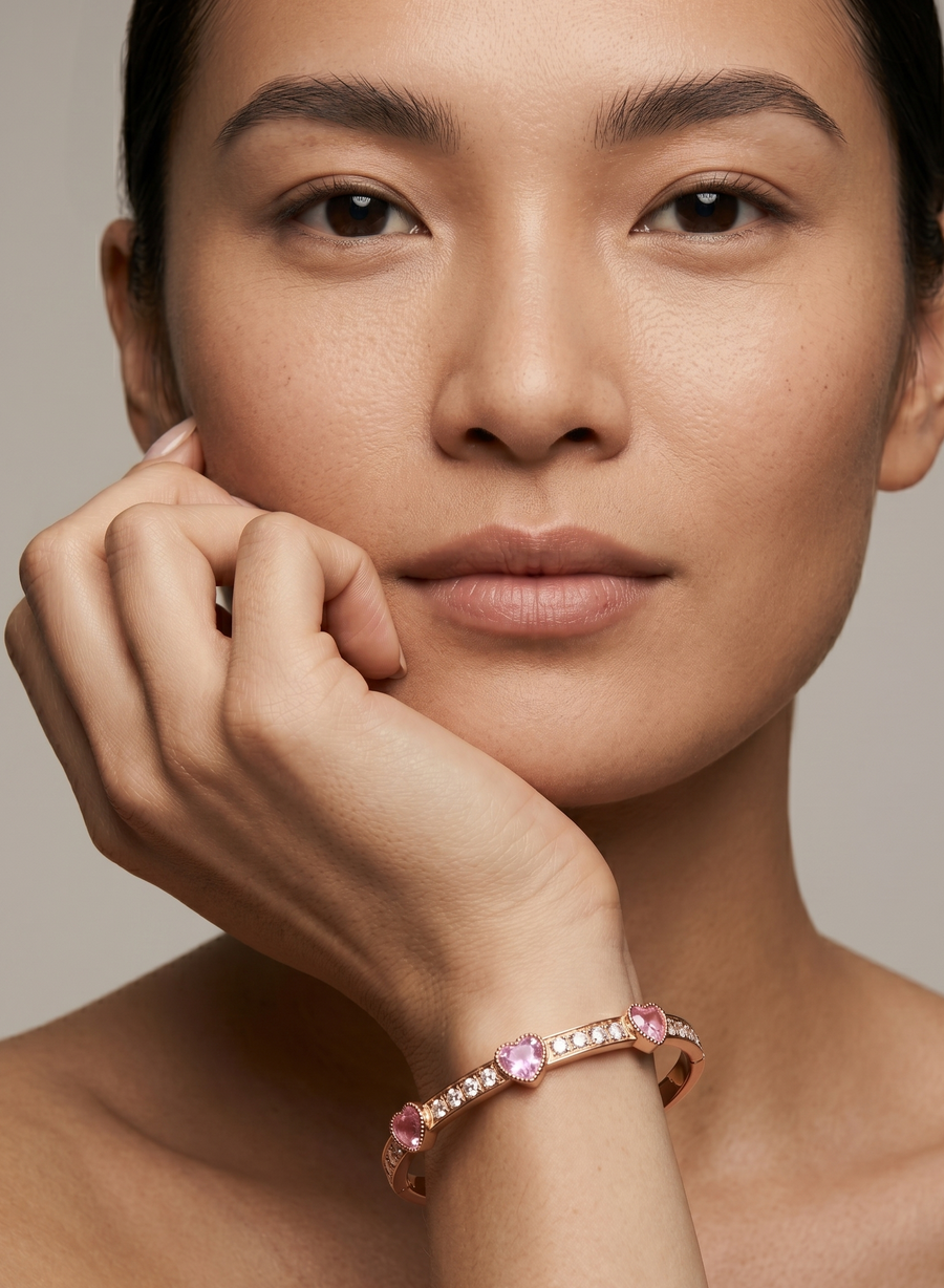 Armband aus roségoldenem Edelstahl